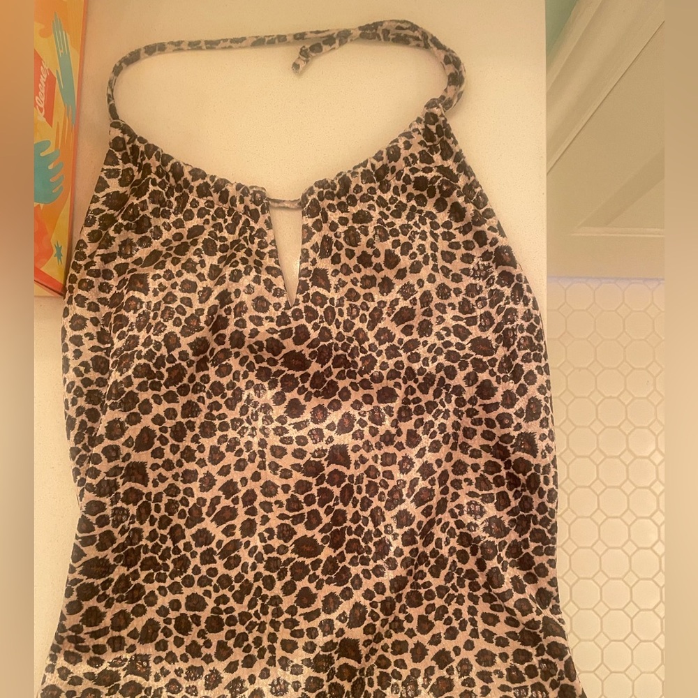 Formula x halter cheetah print top